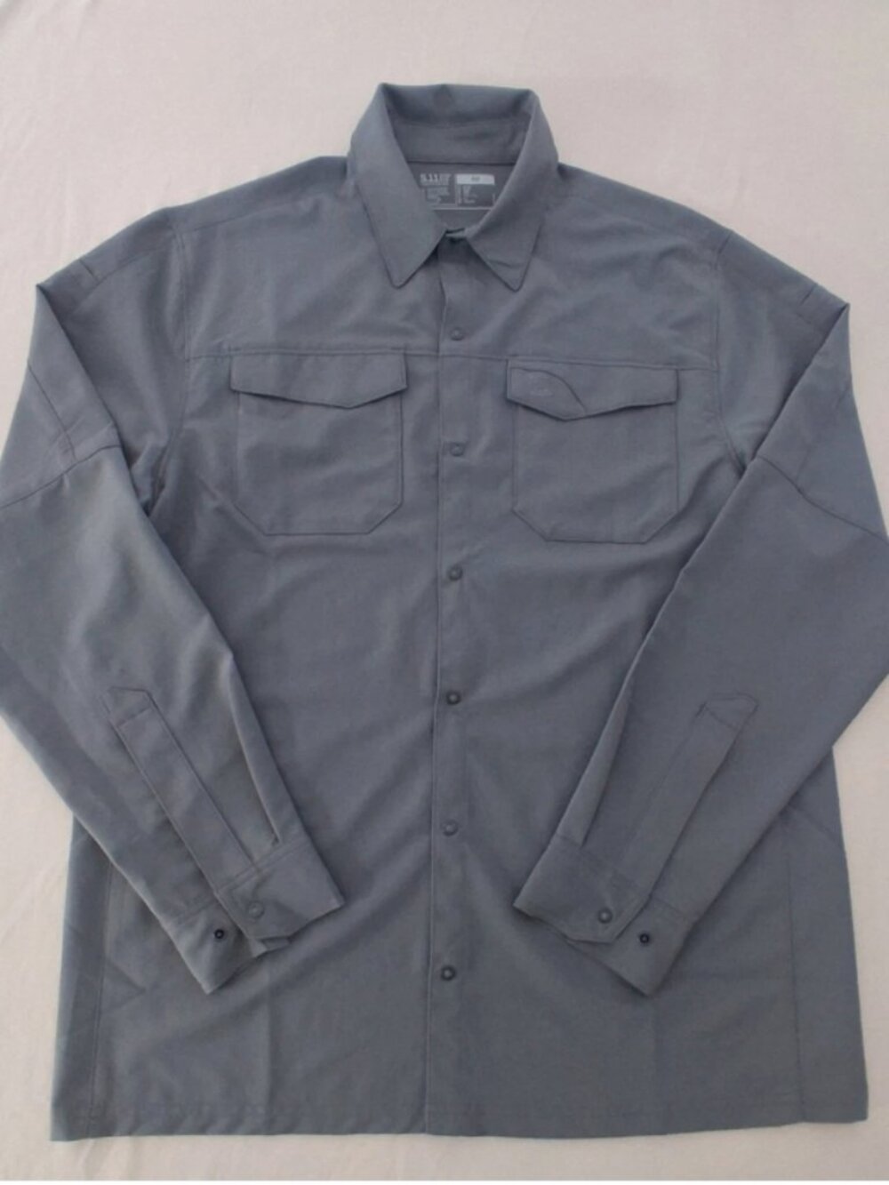5.11 Tactical Shirt Mens Medium Long Sleeve Button Up Gray Snap Buttons